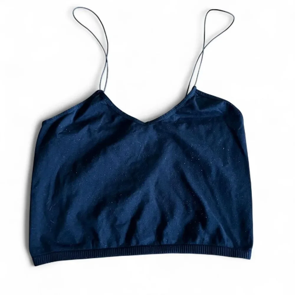 Free People Women's Black and Blue Crop Top Bundle